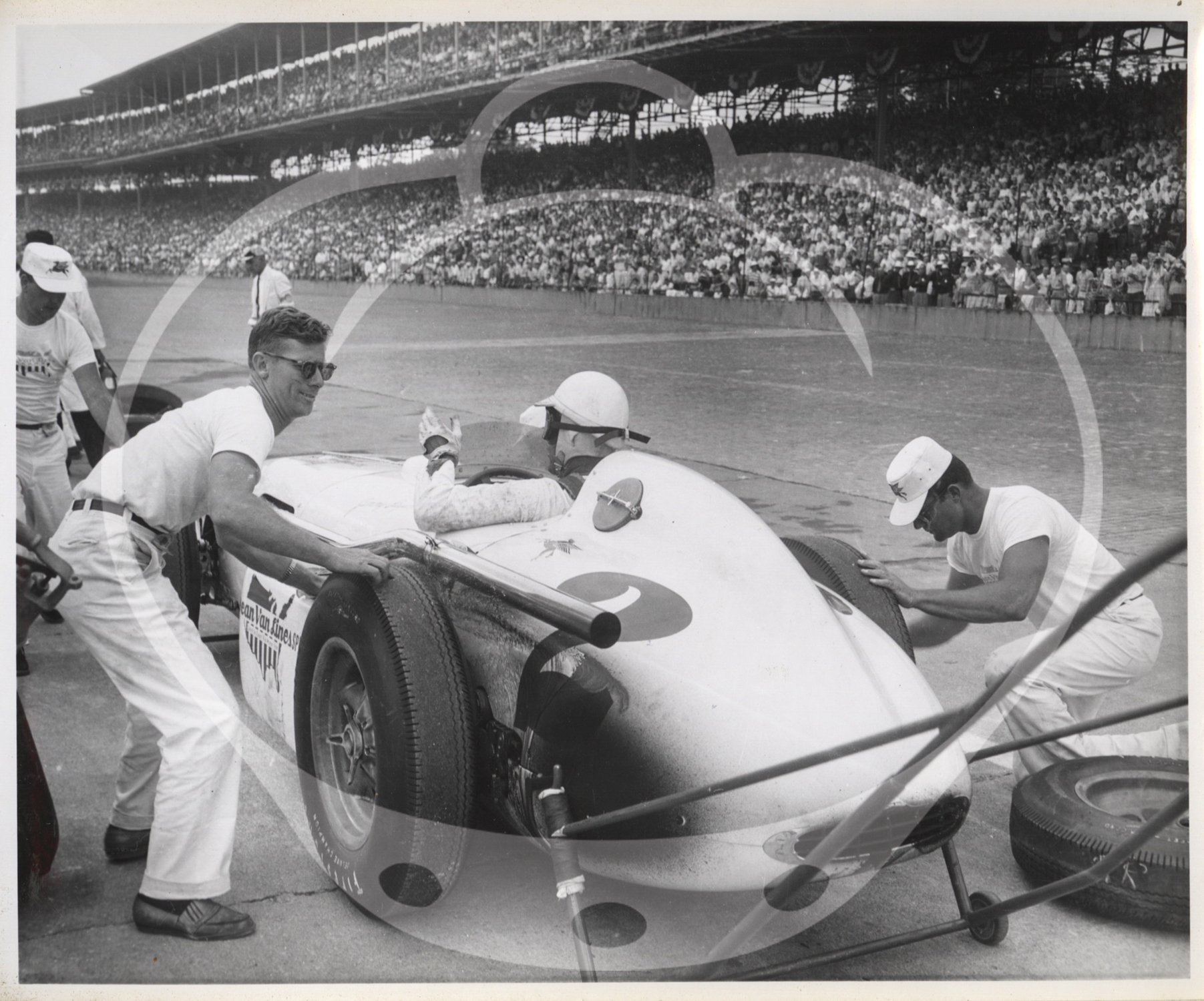 Archive of two photo albums documenting Dean Van Lines racing team at ...