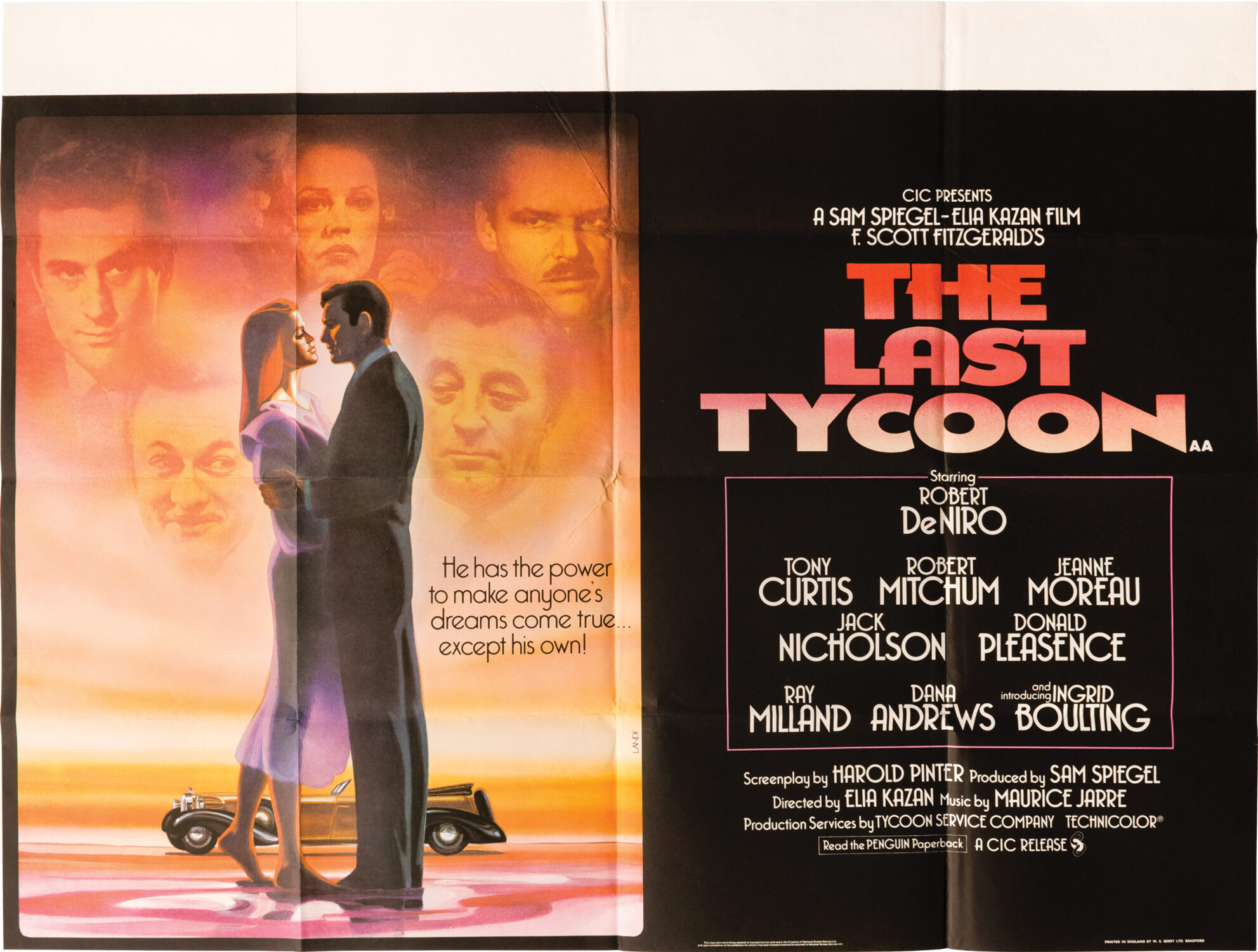 The Last Tycoon F. Scott Fitzgerald, Elia Kazan, Harold Pinter,